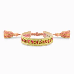 THOMAS SABO Accessories-Woven bracelet CHARMISTA in pink, green & orange