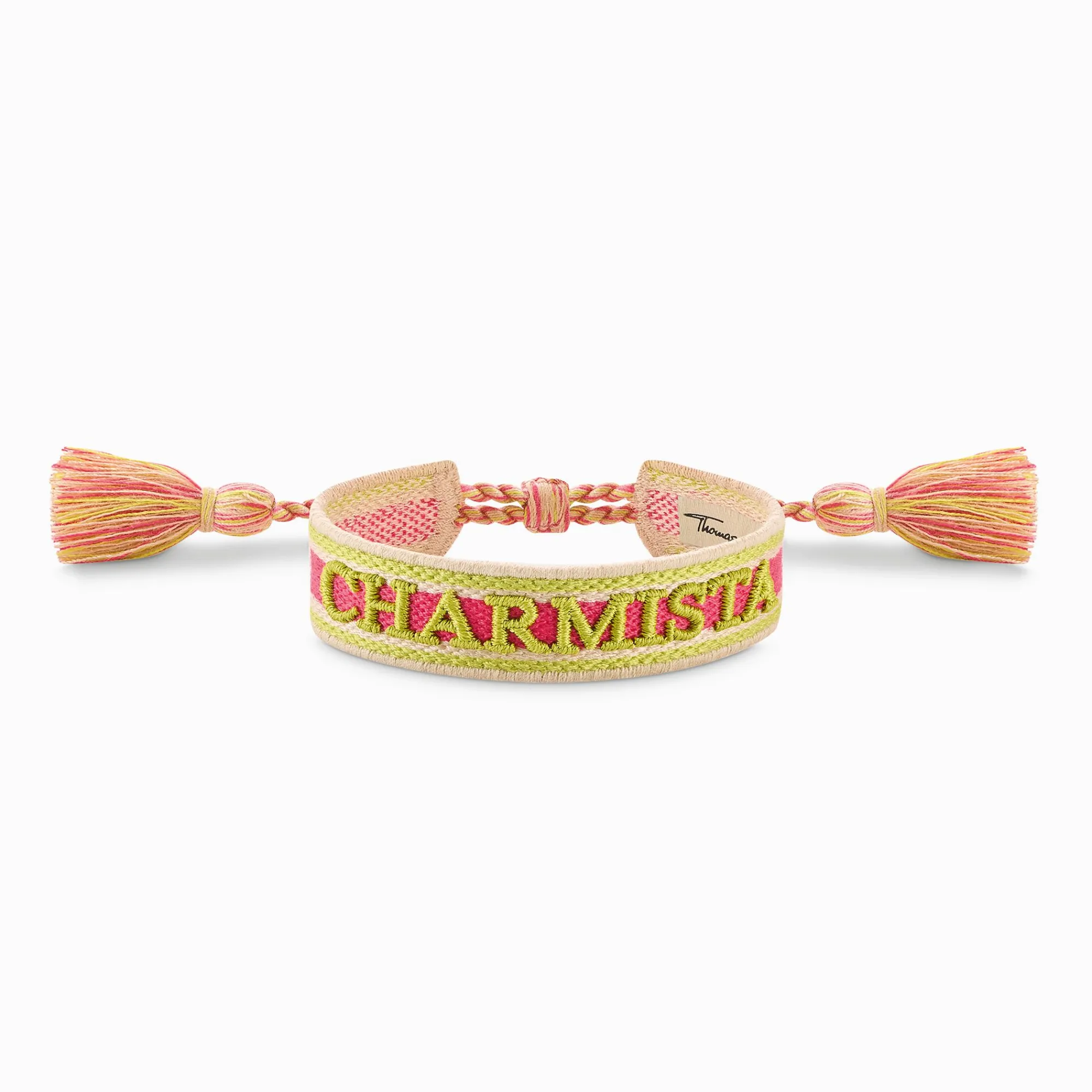 THOMAS SABO Accessories-Woven bracelet CHARMISTA in pink, green & orange