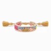 THOMAS SABO Accessories-Woven bracelet with various ornaments in pink, blue, green & gold