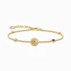 Women THOMAS SABO Bracelets|18-Carat Gold-Plating - 925 Silver-Yellow-gold plated bracelet with a sun coin and various stones