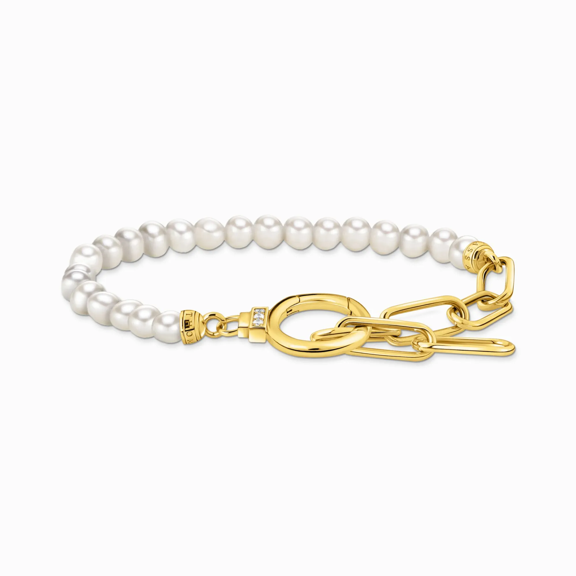 Women THOMAS SABO Bracelets-Yellow-gold plated bracelet with freshwater cultured pearls