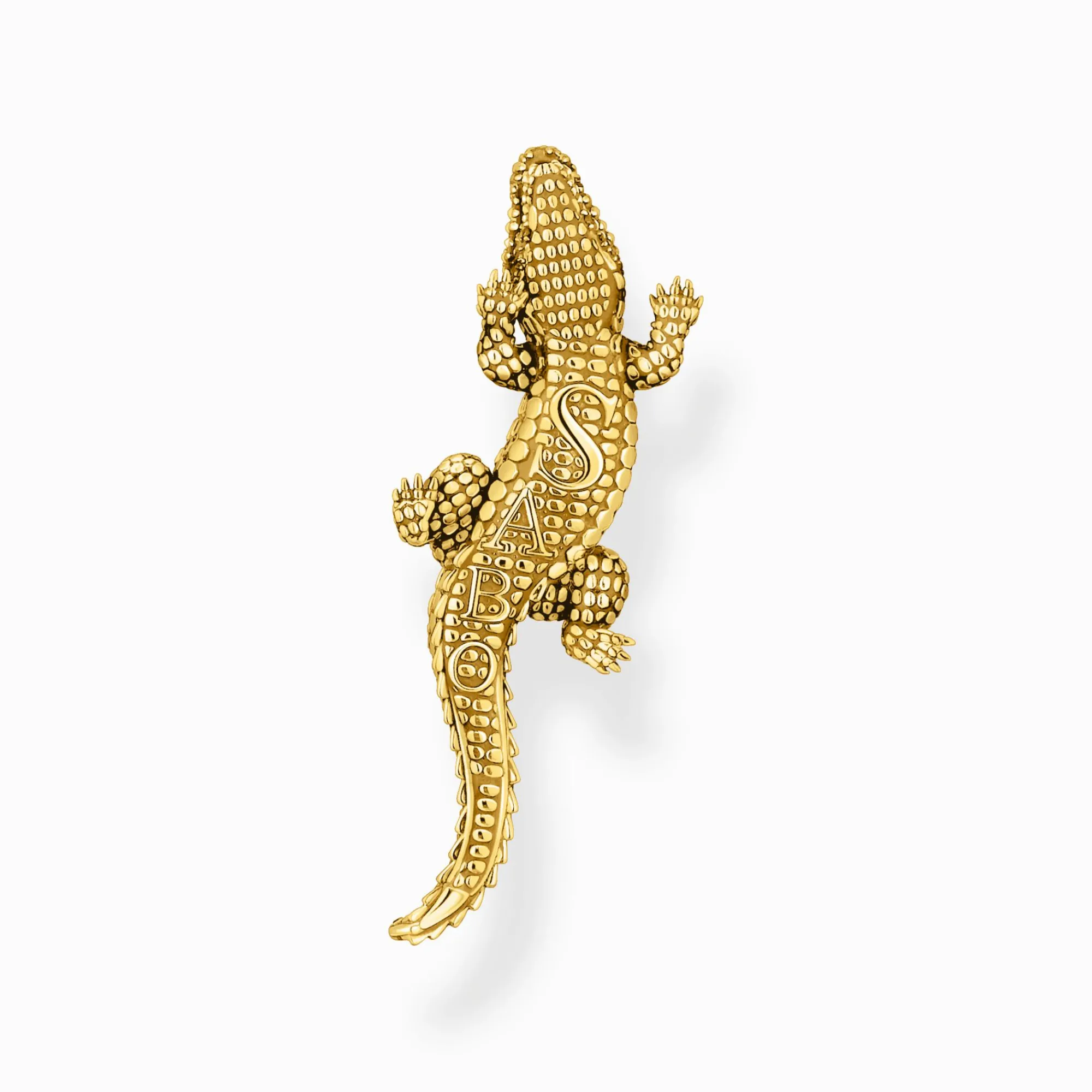 Women THOMAS SABO Pendants|18-Carat Gold-Plating - 925 Silver-Yellow-gold plated pendant in 3D crocodile design
