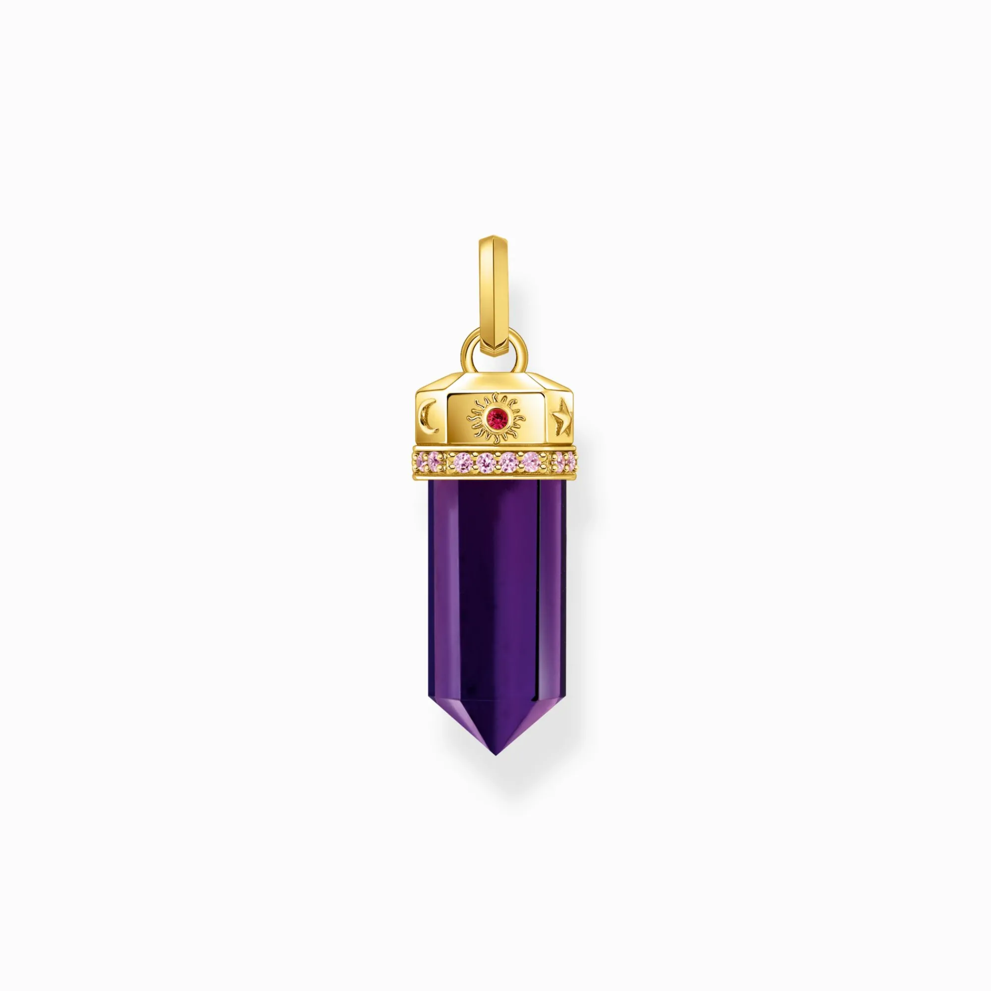 Women THOMAS SABO Pendants|18-Carat Gold-Plating - 925 Silver-Yellow-gold plated pendant with imitation amethyst