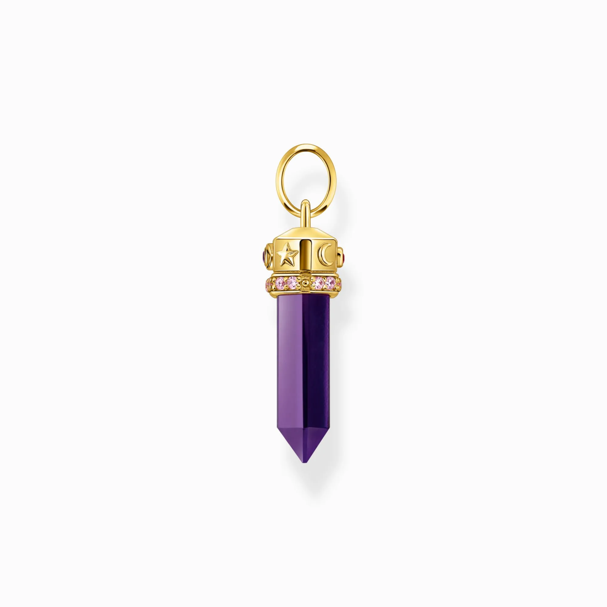 Women THOMAS SABO Pendants|18-Carat Gold-Plating - 925 Silver-Yellow-gold plated pendant with imitation amethyst