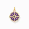 Women THOMAS SABO Pendants|18-Carat Gold-Plating - 925 Silver-Yellow-gold plated pendant with cold enamel and colourful stones