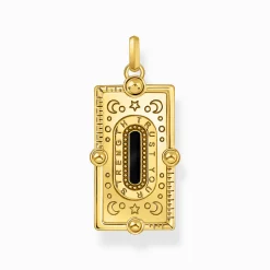 Women THOMAS SABO Pendants|18-Carat Gold-Plating - 925 Silver-Yellow-gold plated pendant with snake, cold enamel and stones