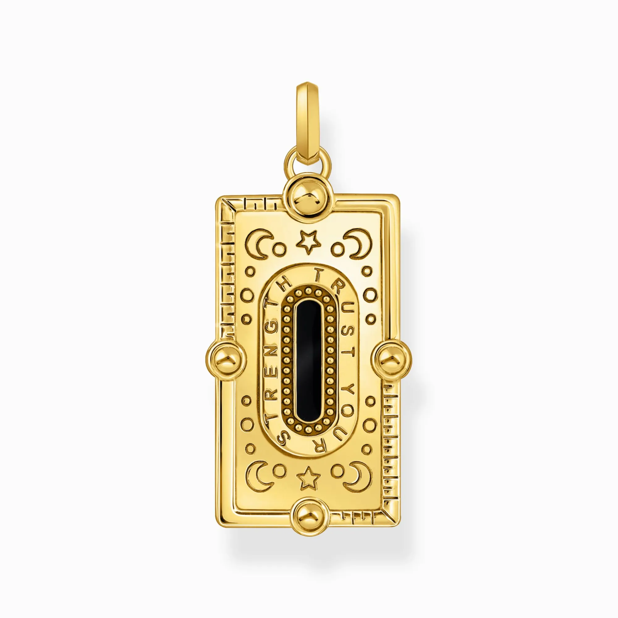 Women THOMAS SABO Pendants|18-Carat Gold-Plating - 925 Silver-Yellow-gold plated pendant with snake, cold enamel and stones